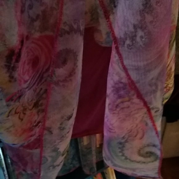 Sheer skirt, lace waist, purple under layer - Picture 2 of 4